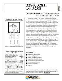 Datasheet A3280ELT manufacturer Allegro